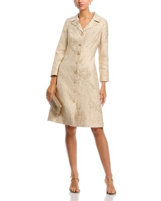 Metallic Jacquard Coat Dress