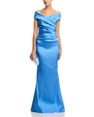 Satin Stretch Off The Shoulder Gown