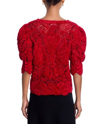 Rococo Hearts V Neck Cardigan Sweater