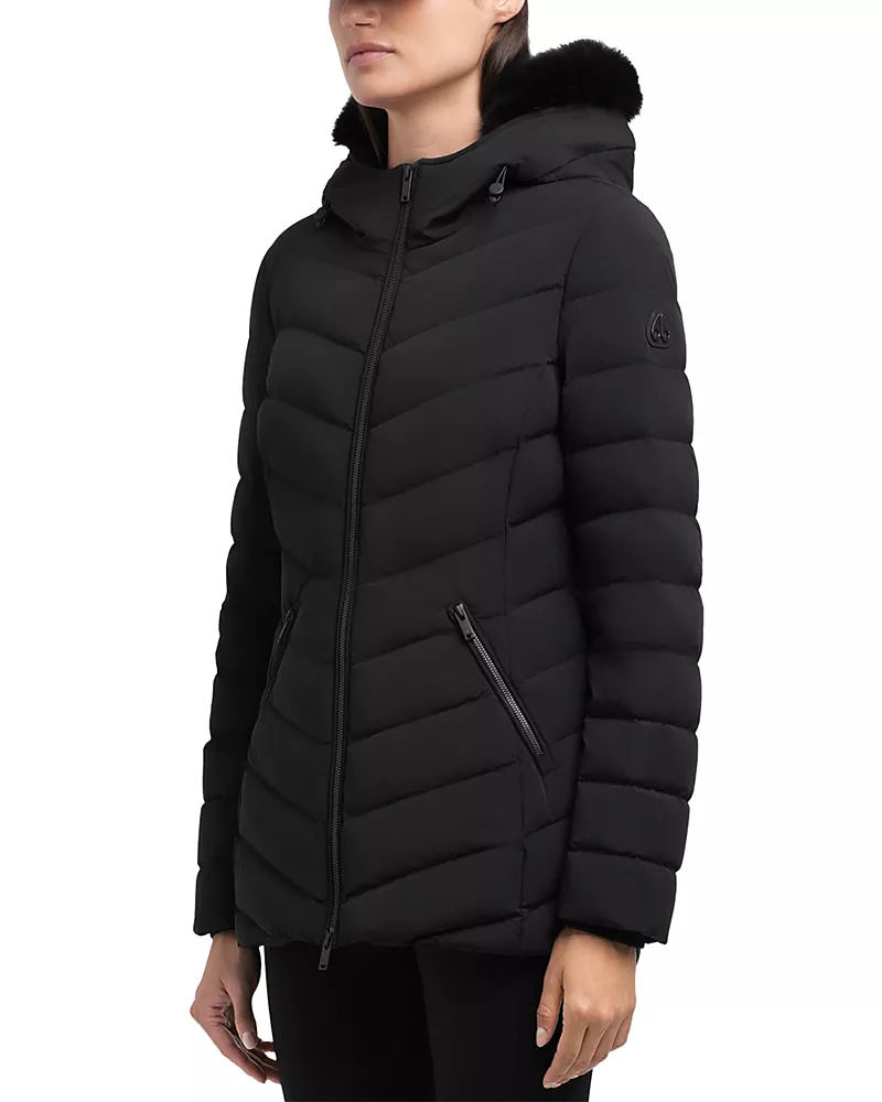 Moose Knuckles Roselawn Shearling Trim Down Jacket
