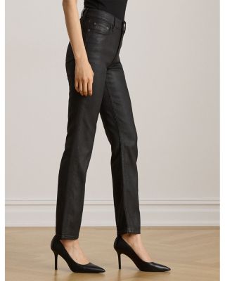Coated High Rise Straight Ankle Jean