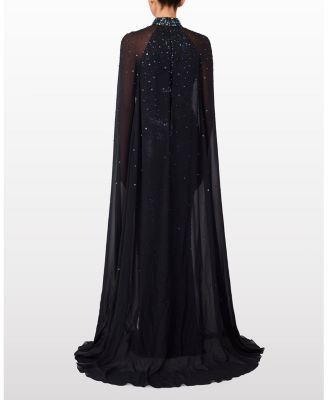 Thea Embellished Cape Maxi Dress