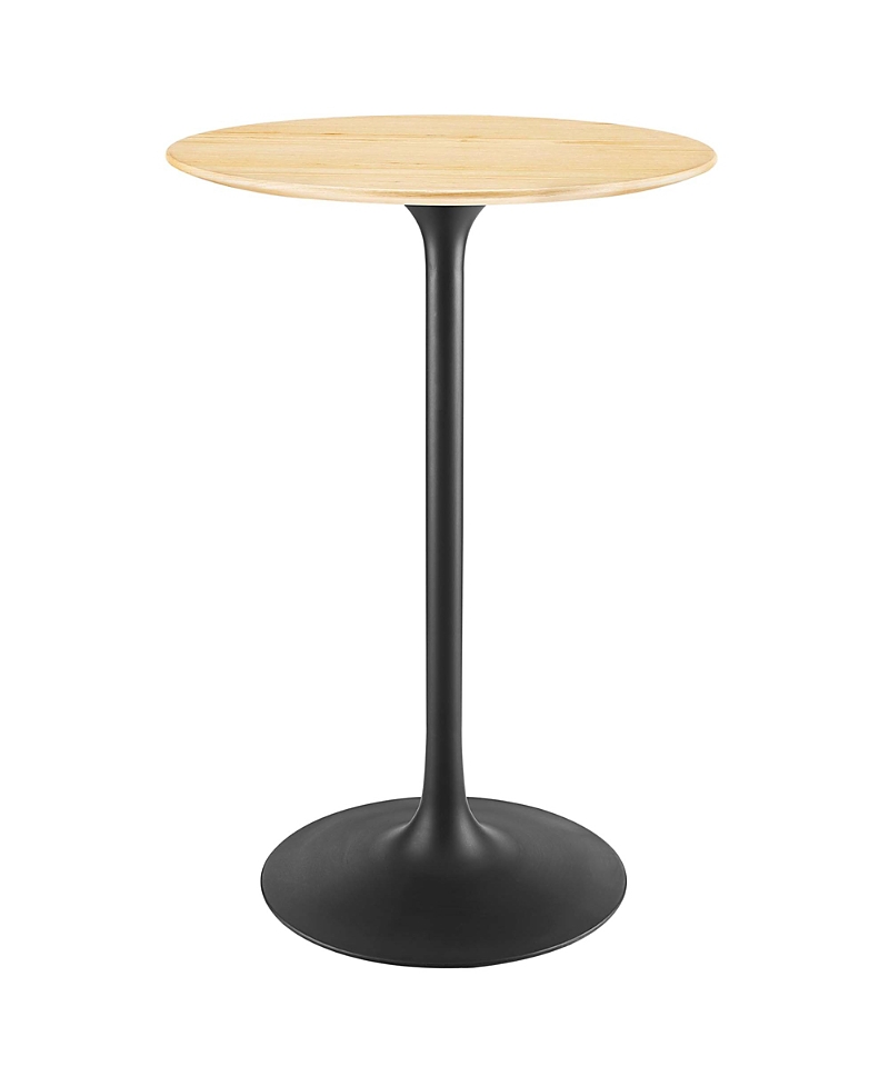 Modway Lippa Round Wood Bar Table In Black