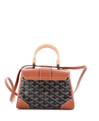 Mini Saigon Top Handle Bag Coated Canvas with Leather