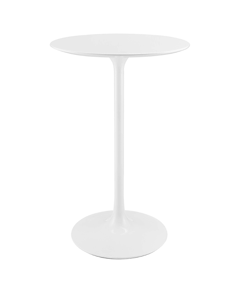 Modway Lippa Round Wood Bar Table In White
