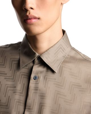 Zig Zag Jacquard Short Sleeve Shirt