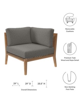 Clearwater Outdoor Patio Teak Wood Corner Chair