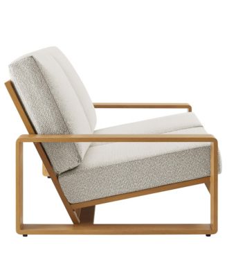 Lirienne Outdoor Patio Aluminum Faux Wood Loveseat