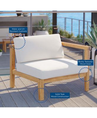 Bayport Outdoor Patio Teak Wood Right-Arm Chair