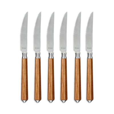 Galaxie Olive Wood Steak Knives, Set of 6