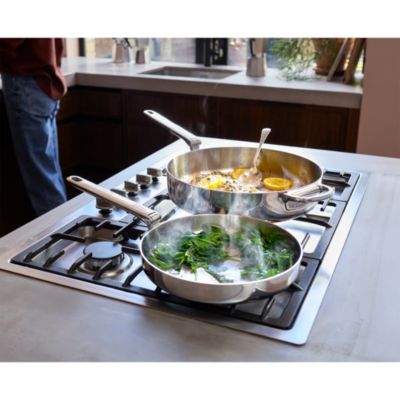 Space Steel 8" Stainless Steel Frying Pan with Folding Handle 