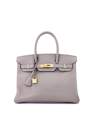 Birkin 30 Handbag Grey Novillo with Gold Hardware