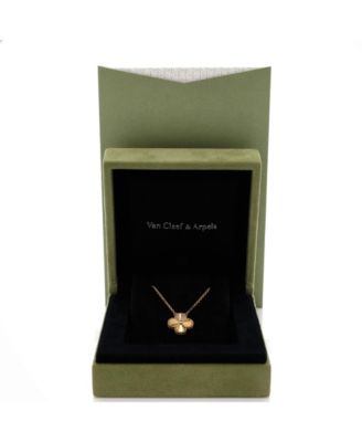 Vintage Alhambra Pendant Necklace Guilloche 18K Gold, 14.75 - 16.5"