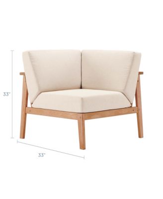 Sedona Outdoor Patio Eucalyptus Wood Sectional Sofa Corner Chair