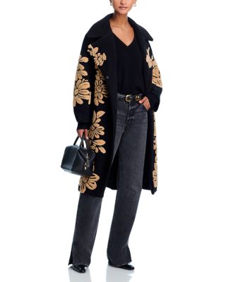 Bold Flowers Fleece Coat