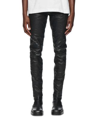 Black Patent Leather Film Skinny Jeans