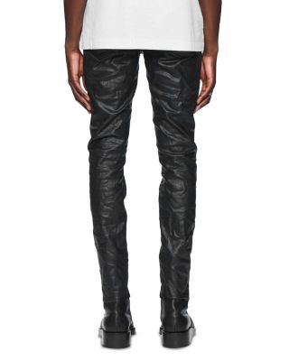 Black Patent Leather Film Skinny Jeans