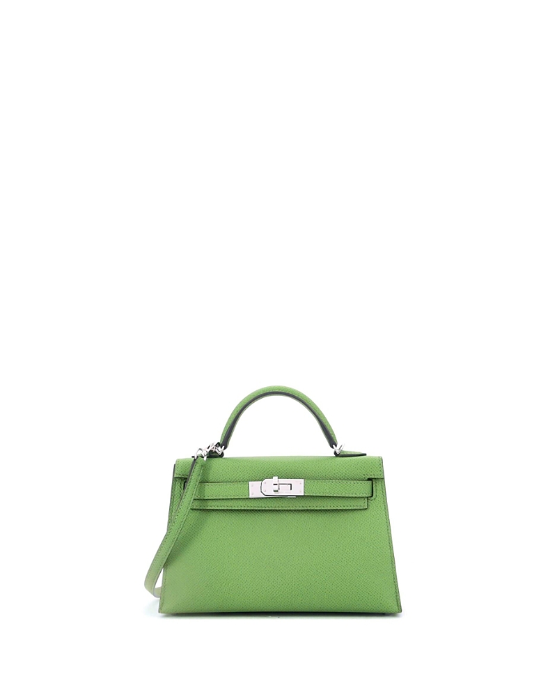 PRE-OWNED HERMES Pre-owned Hermes Kelly 20 Handbag Green Epsom With Palladium Hardware