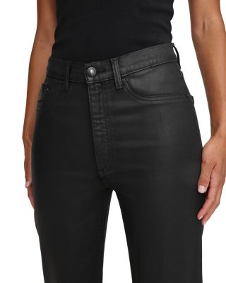 Petites Karmine Refined Wide Leg Jeans in Black Coated