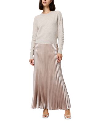 Marielle Satin Pleated Maxi Skirt