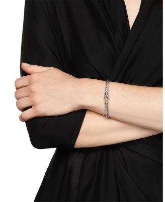 Cable Flex Buckle Bracelet in Sterling Silver with 14K Yellow Gold, 4mm