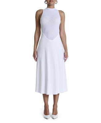 Hourglass Mesh Sleeveless Midi Dress