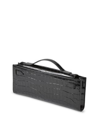 Dash Croc Embossed Leather Clutch