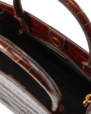 Dash Croc Embossed Leather Satchel