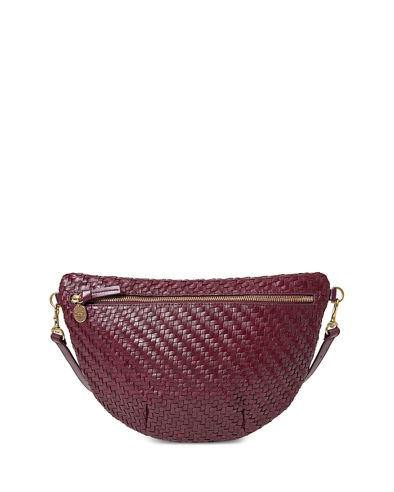 Clare V Grande Woven Zig Zag Leather Fanny Pack In Purple