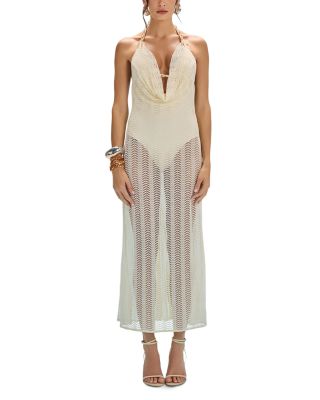 Wave Mesh Beach Cover Up Dress