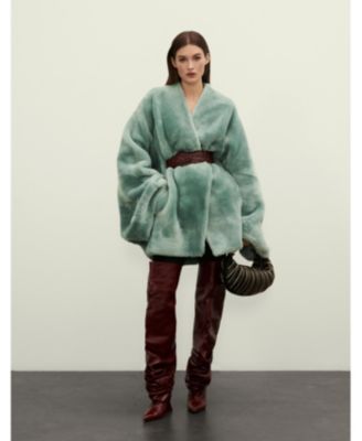 Belted Shearling Coat