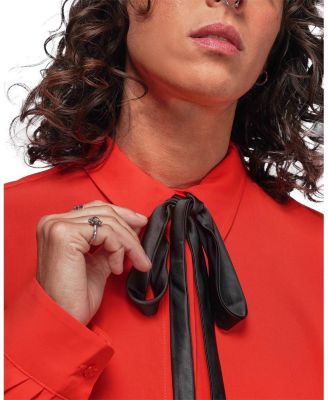  The Empower Long Sleeve Bow Button Up