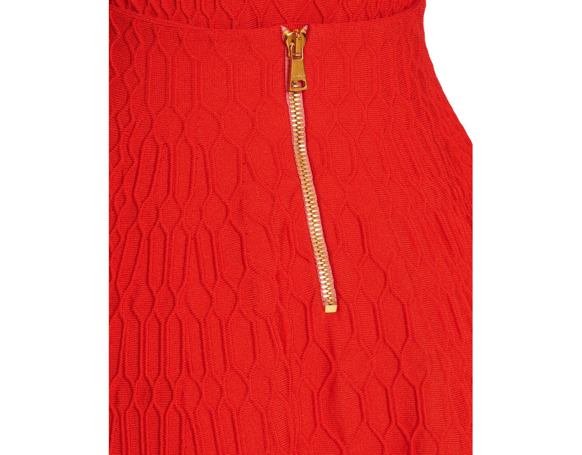Flared Crocodile-Knit Skirt — Image 7