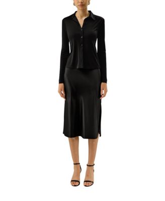  Basic Slim Silk Jersey Shirt