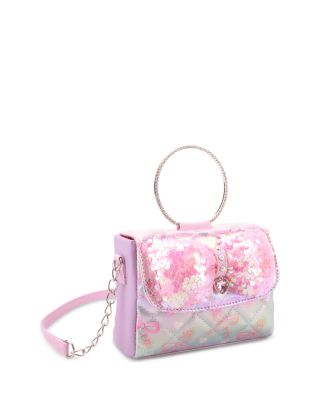 Girls' Sequin Bow Ring Top Handle Crossbody Bag