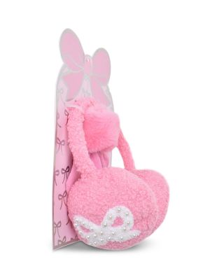 Girls' Bow Earmuffs & Faux Fur Cuff Gloves Set - Big Kid