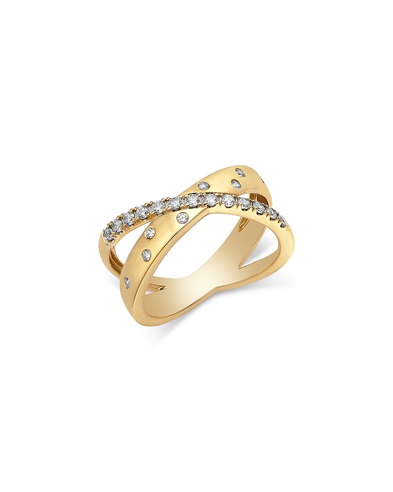 Bloomingdale's Fine Collection Diamond Crossover Ring In 14k Yellow Gold, 0.33 Tcw