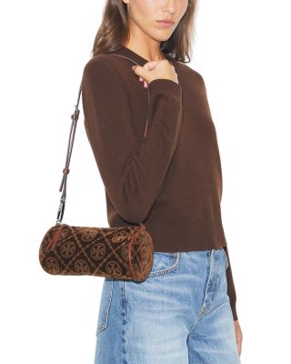 T Monogram Flocked Cylinder Bag