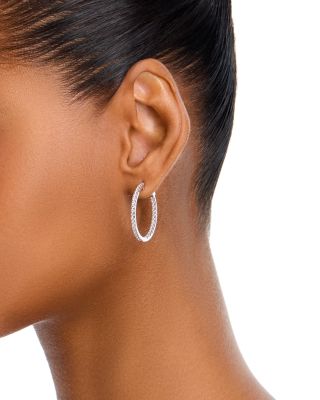 Luxe Collection Certified Lab Grown Diamond Inside Out Hoop Earrings in 14K White Gold, 1.50 tcw