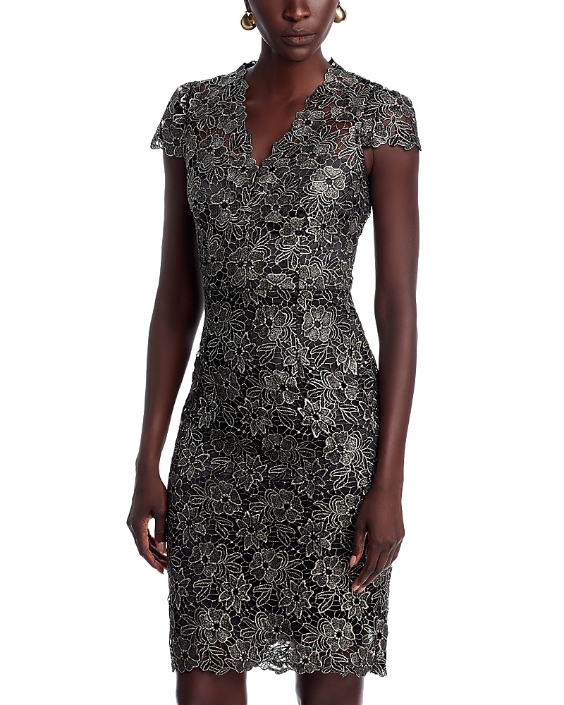 Eliza J Cap Sleeve Lace Sheath Dress