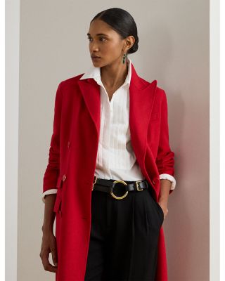 Double Breasted Wool Blend Coat