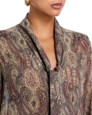 The Paisley Silk Tie Blouse