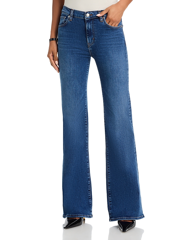 Frame The Icon High Rise Wide Leg Jeans In Foxley In Blue