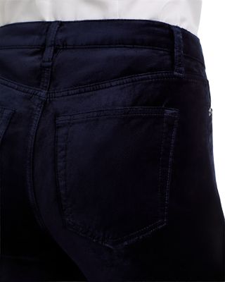 Le Sleek Straight High Rise Jeans in Navy Velvet
