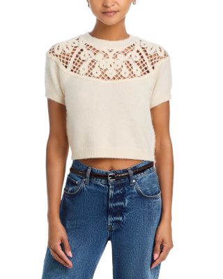 The Cashmere Lace Gathered Sweater