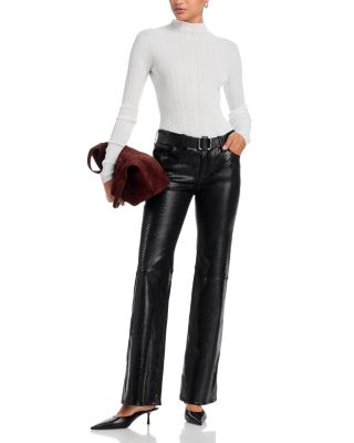 The Leather Rodeo Mid Rise Jeans in Black Snake