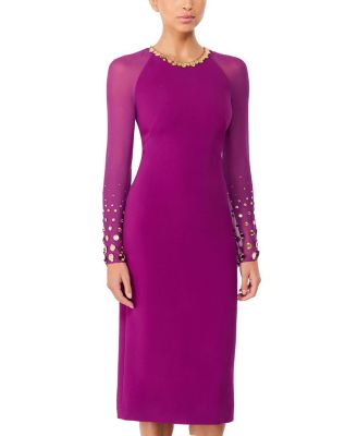 Eurabia Mesh-Sleeve Midi Dress