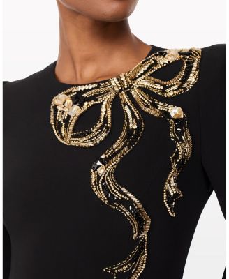 Love Bow Split-Sleeve Midi Dress