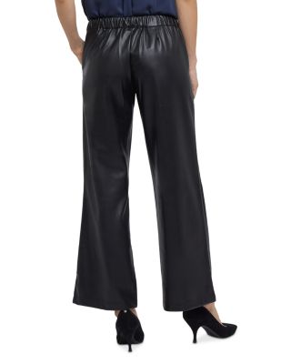 Faux Leather Wide Leg Pants