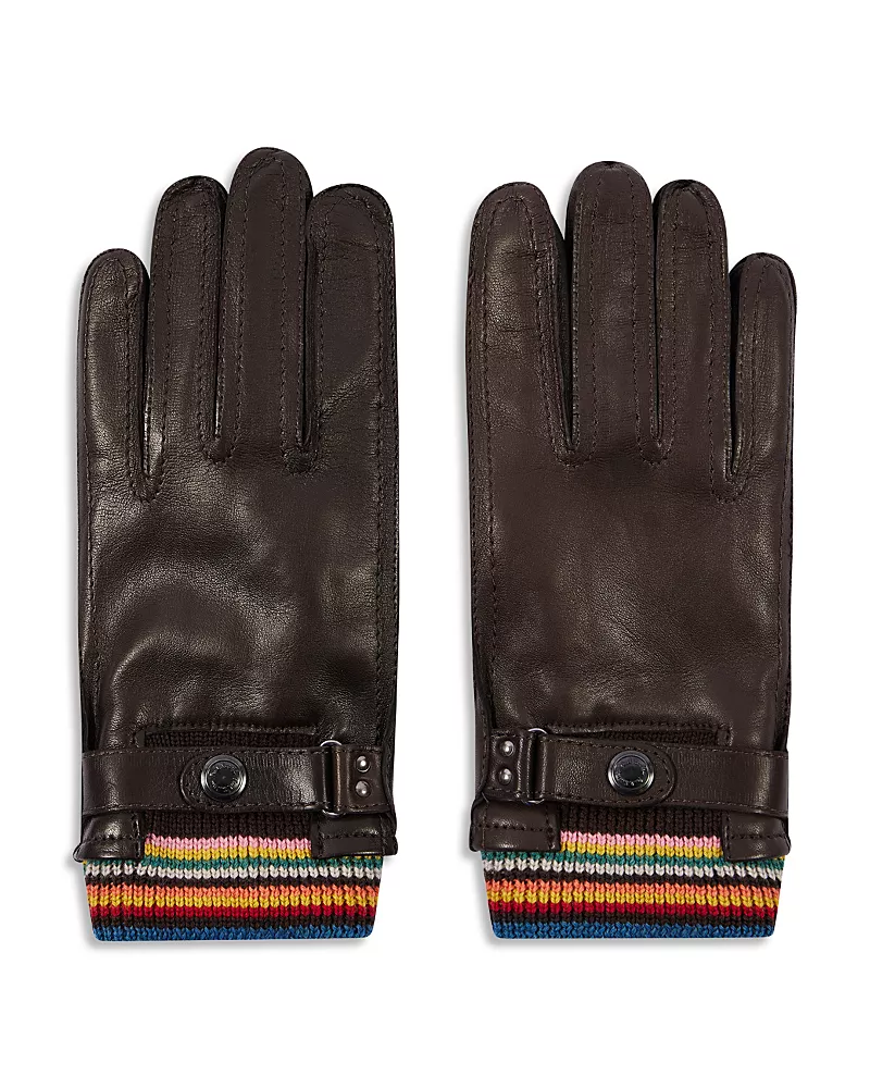 Paul Smith Striped Cuff Gloves